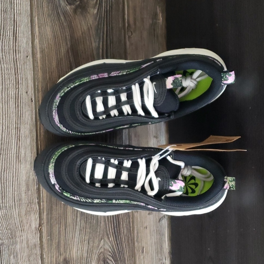 New Nike Air Max 97 Womens‎ Sneakers Size 8.5 Black Floral Casual Streetwear - Picture 7 of 9